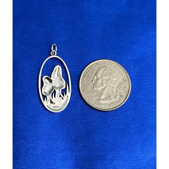 Sterling Silver Morel Mushroom Charm, Silver Morel Mushroom Charm - Picture 4 of 4